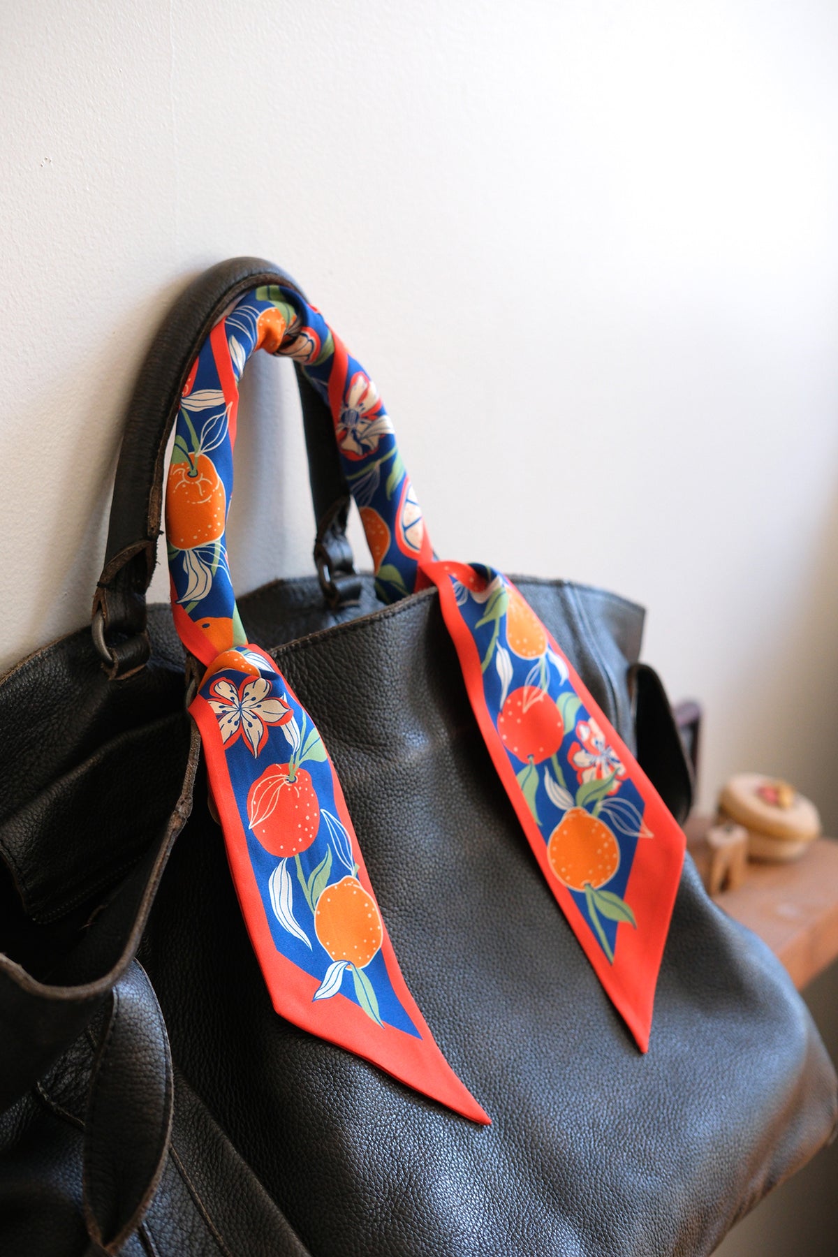 Orange Citrus Art Silk Twilly