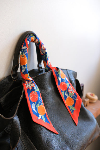 Orange Citrus Art Silk Twilly
