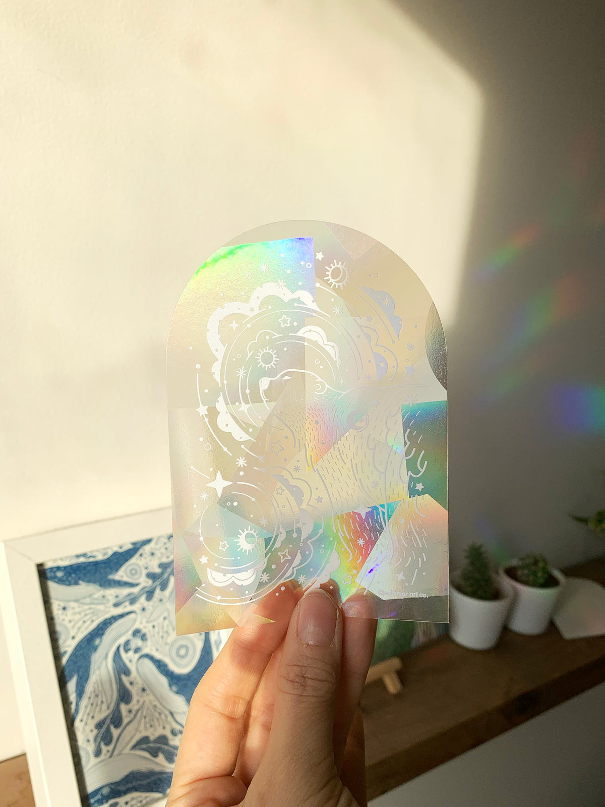 Polar Bear, and the Northern Sky Suncatcher Sticker