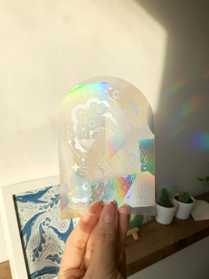 Polar Bear, and the Northern Sky Suncatcher Sticker