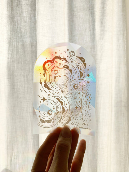 Polar Bear, and the Northern Sky Suncatcher Sticker