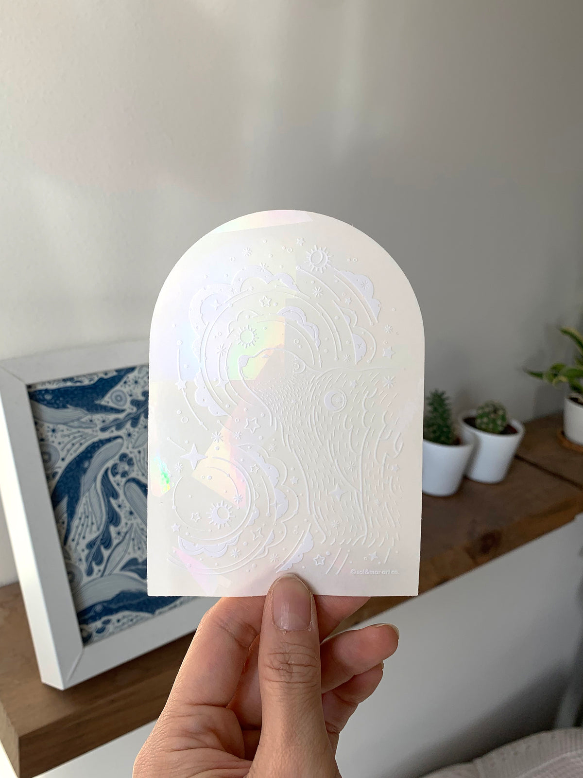 Polar Bear, and the Northern Sky Suncatcher Sticker