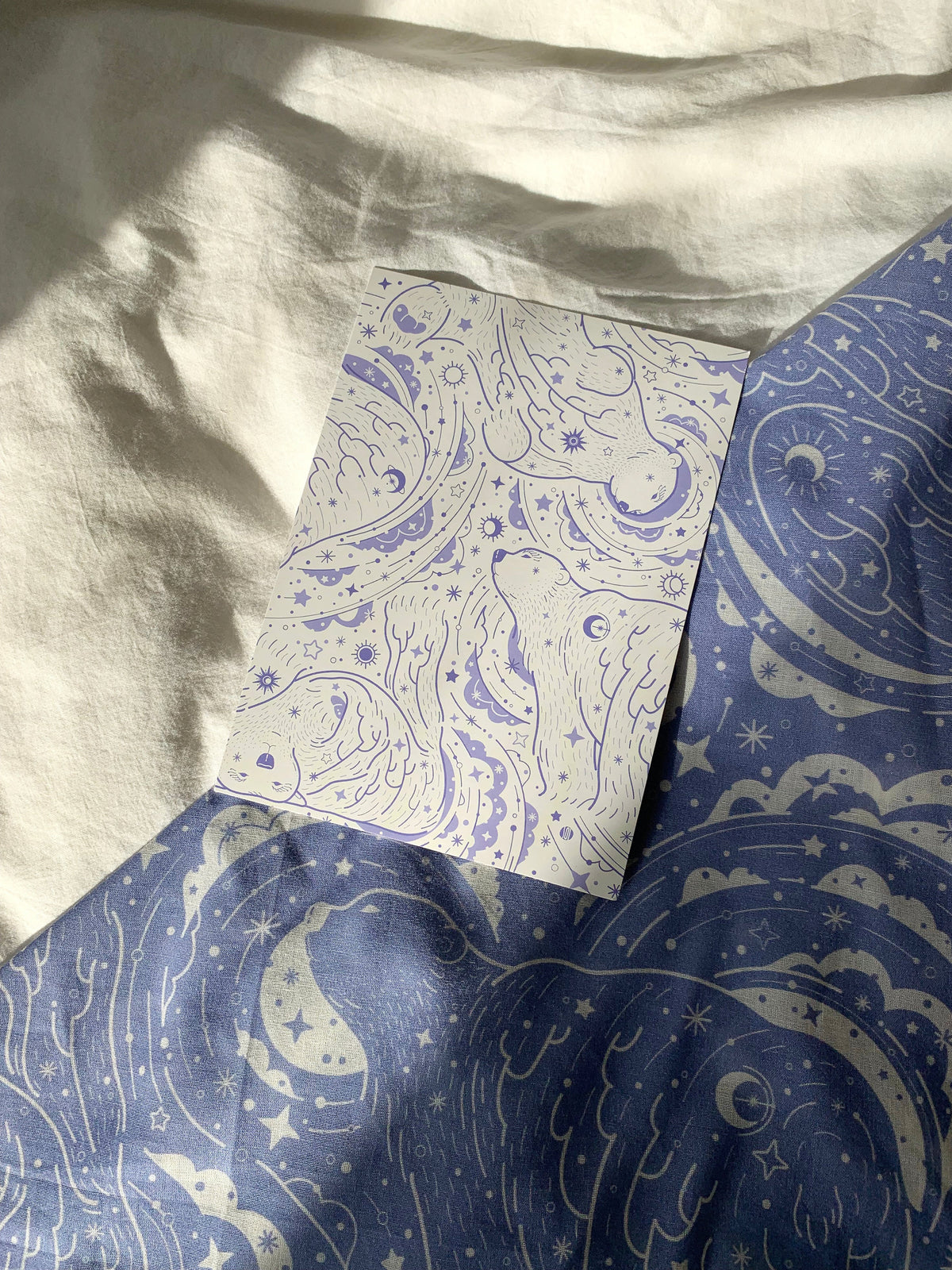 Polar bear Tote Bag + Bandana Scarf Set (Lavender) Tote bag