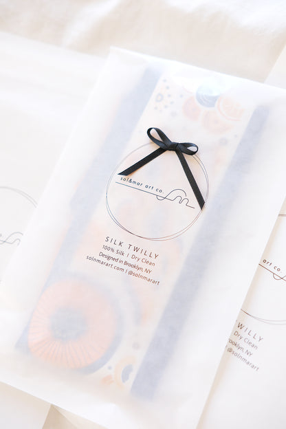 Orange Citrus Art Silk Twilly