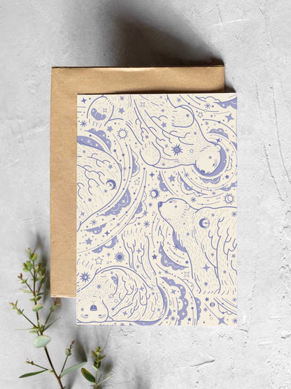 Polar bear Tote Bag + Bandana Scarf Set (Off-white) Tote bag