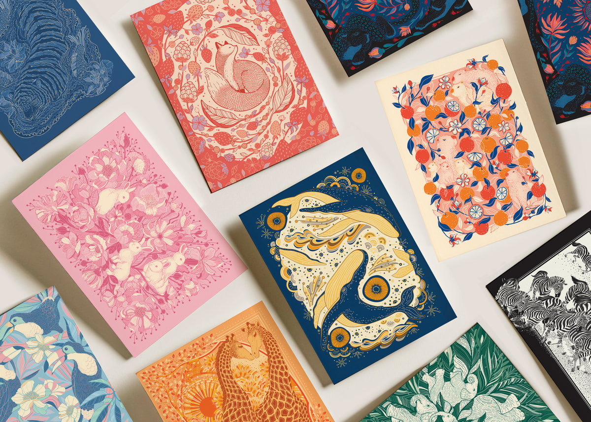 Animal ArtPrint Postcard Set (10 pcs)