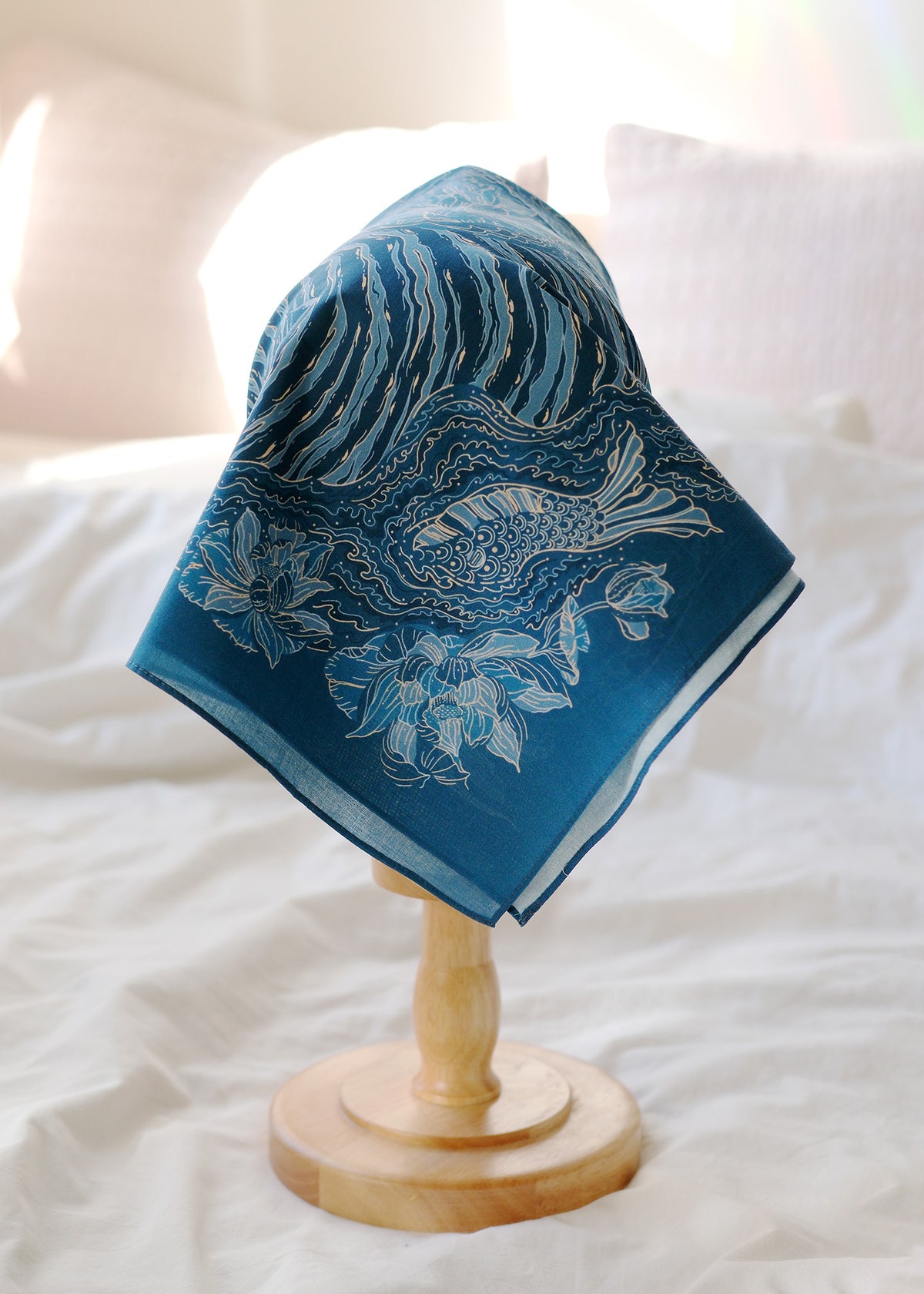 Tiger Art Bandana Scarf (Indigo)
