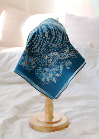 Tiger Art Bandana Scarf (Indigo)