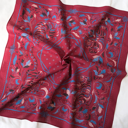 Guardian Tiger Bandana (Burgundy) — Korean Knot Art Collection