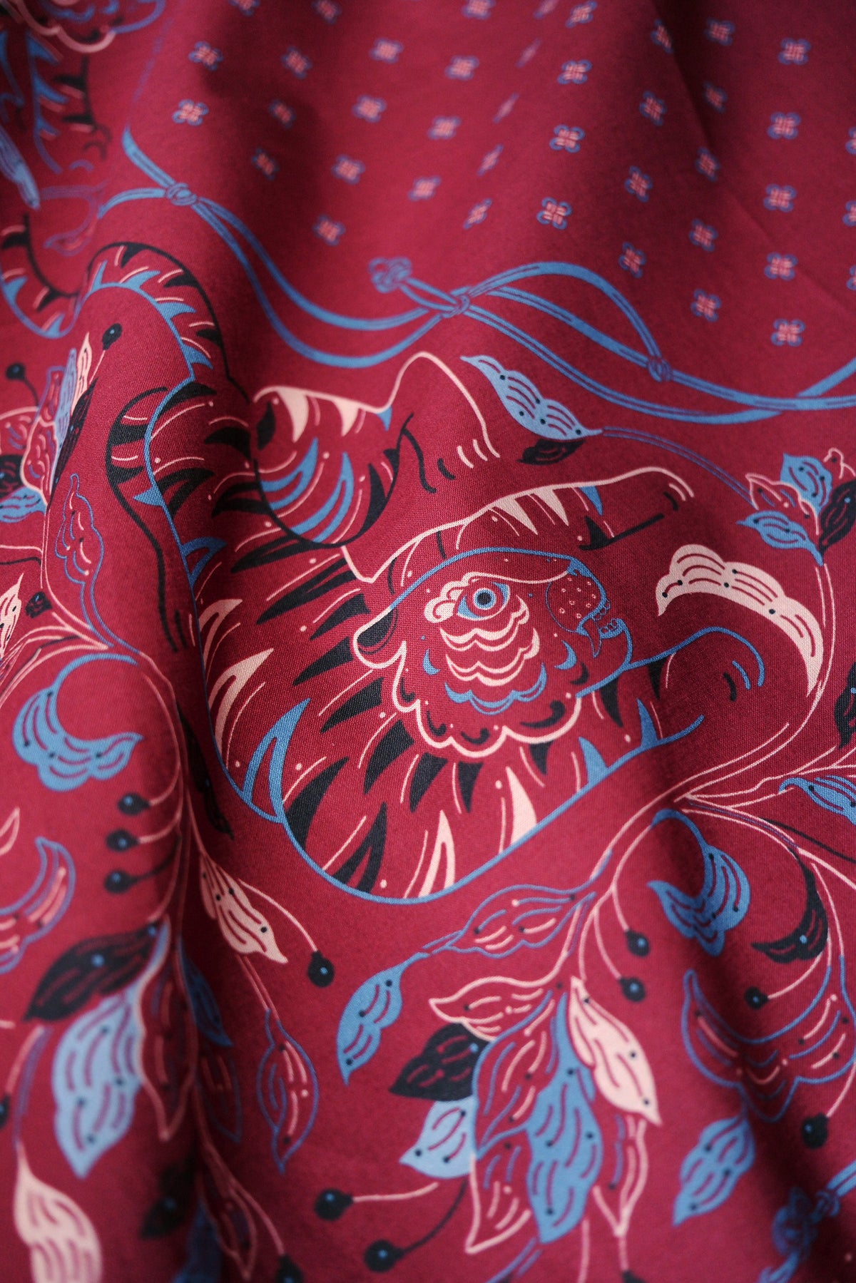 Guardian Tiger Bandana (Burgundy) — Korean Knot Art Collection
