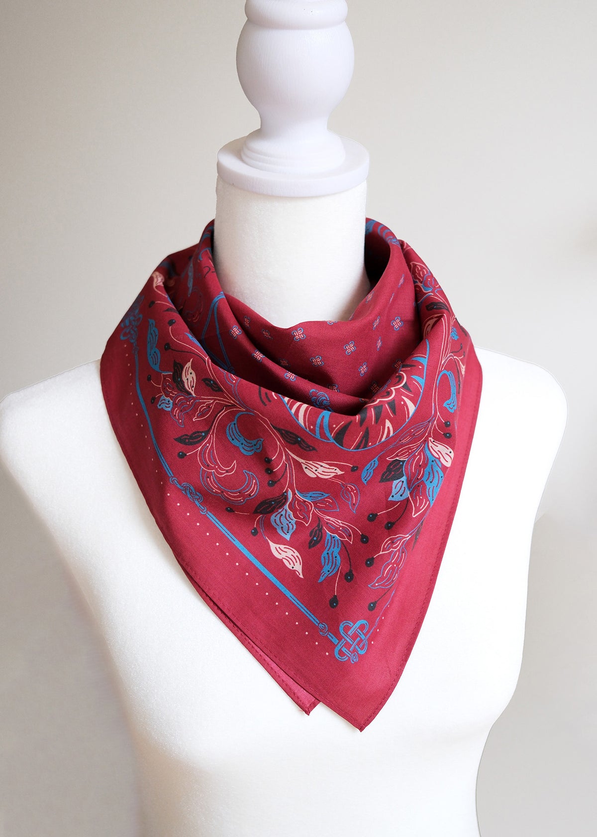 Guardian Tiger Bandana (Burgundy) — Korean Knot Art Collection