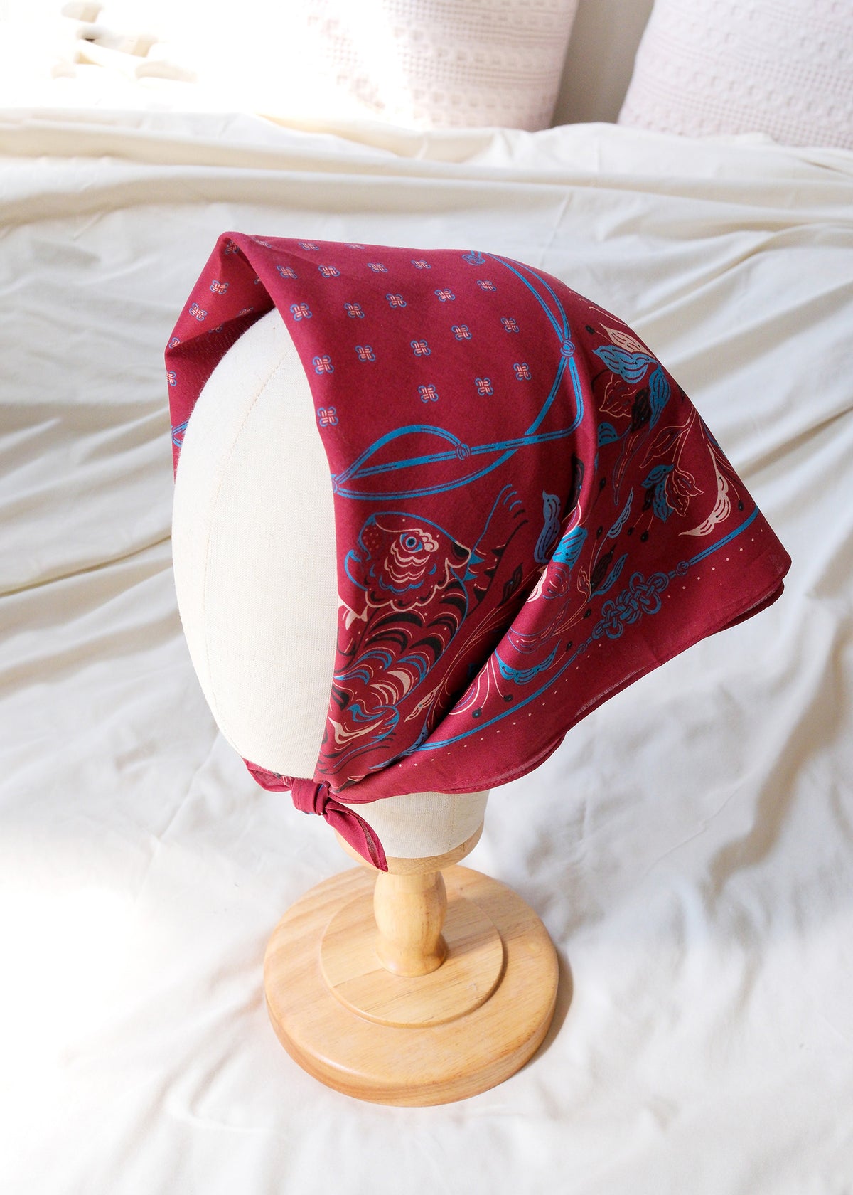 Guardian Tiger Bandana (Burgundy) — Korean Knot Art Collection
