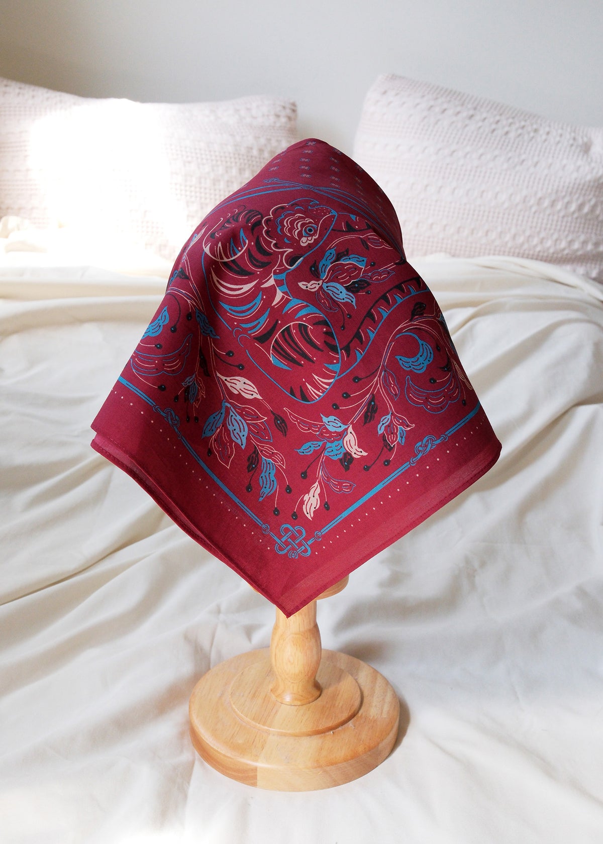 Guardian Tiger Bandana (Burgundy) — Korean Knot Art Collection