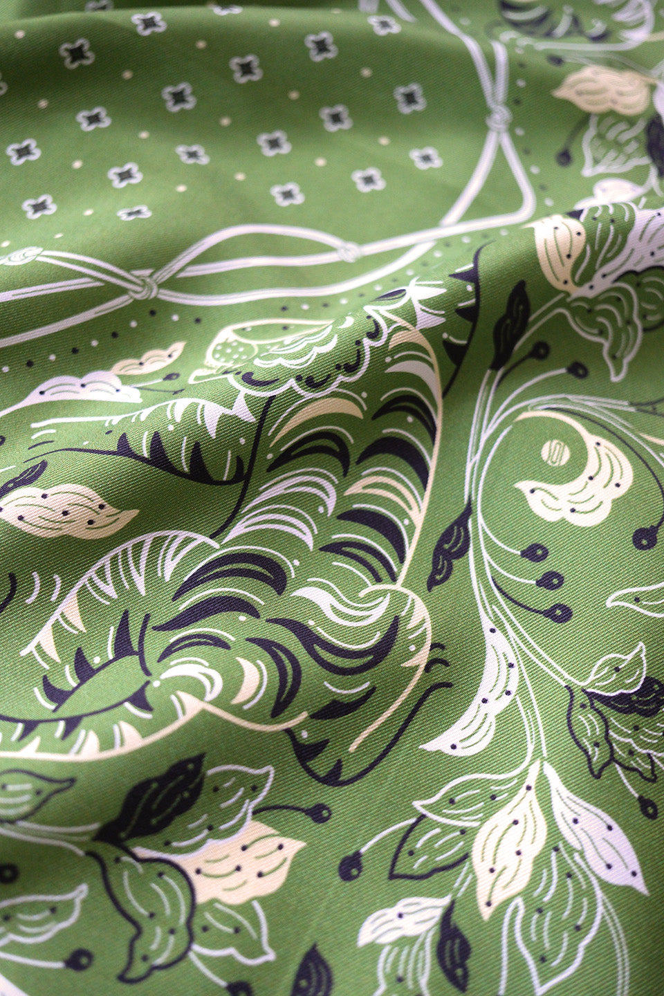Guardian Tiger Silk Twill Scarf — Korean Knot Art Collection