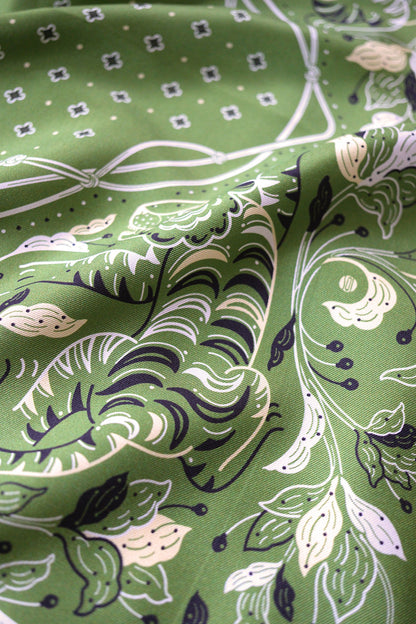 Guardian Tiger Silk Twill Scarf — Korean Knot Art Collection