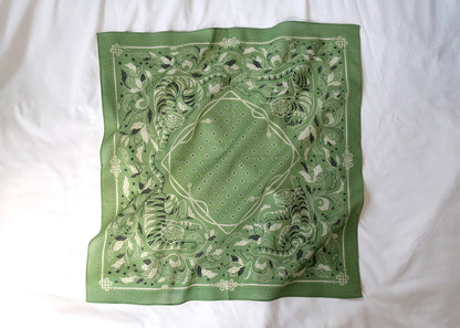 Guardian Tiger Bandana (Olive Sage) — Korean Knot Art Collection