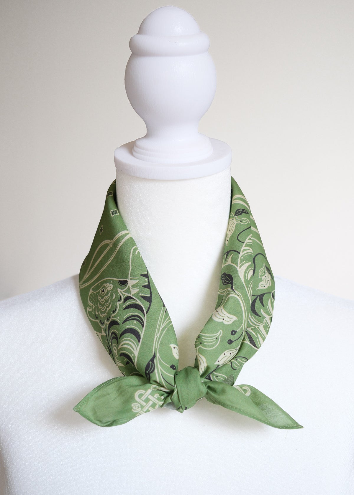 Guardian Tiger Bandana (Olive Sage) — Korean Knot Art Collection