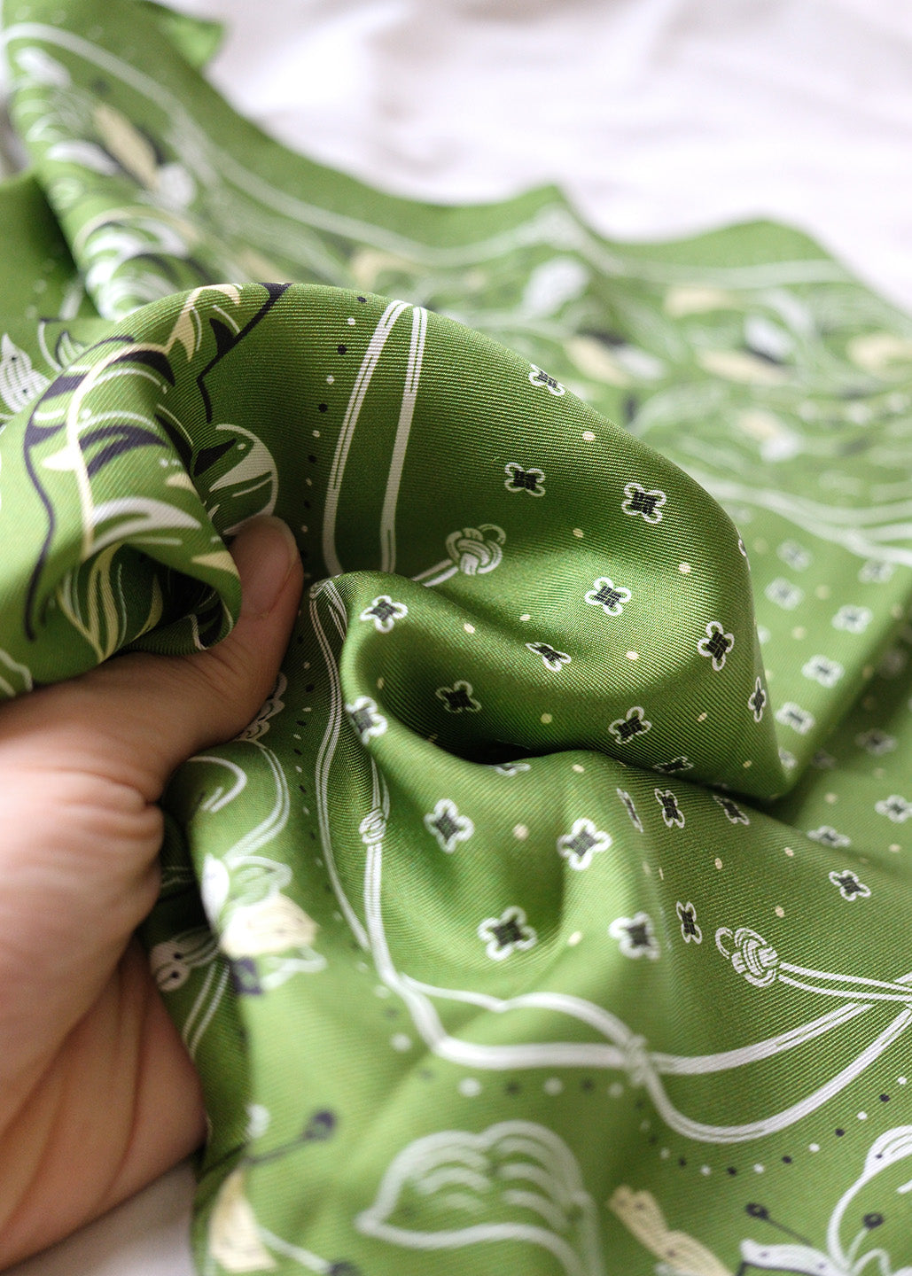 Guardian Tiger Silk Twill Scarf — Korean Knot Art Collection