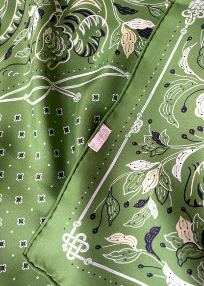 Guardian Tiger Silk Twill Scarf — Korean Knot Art Collection