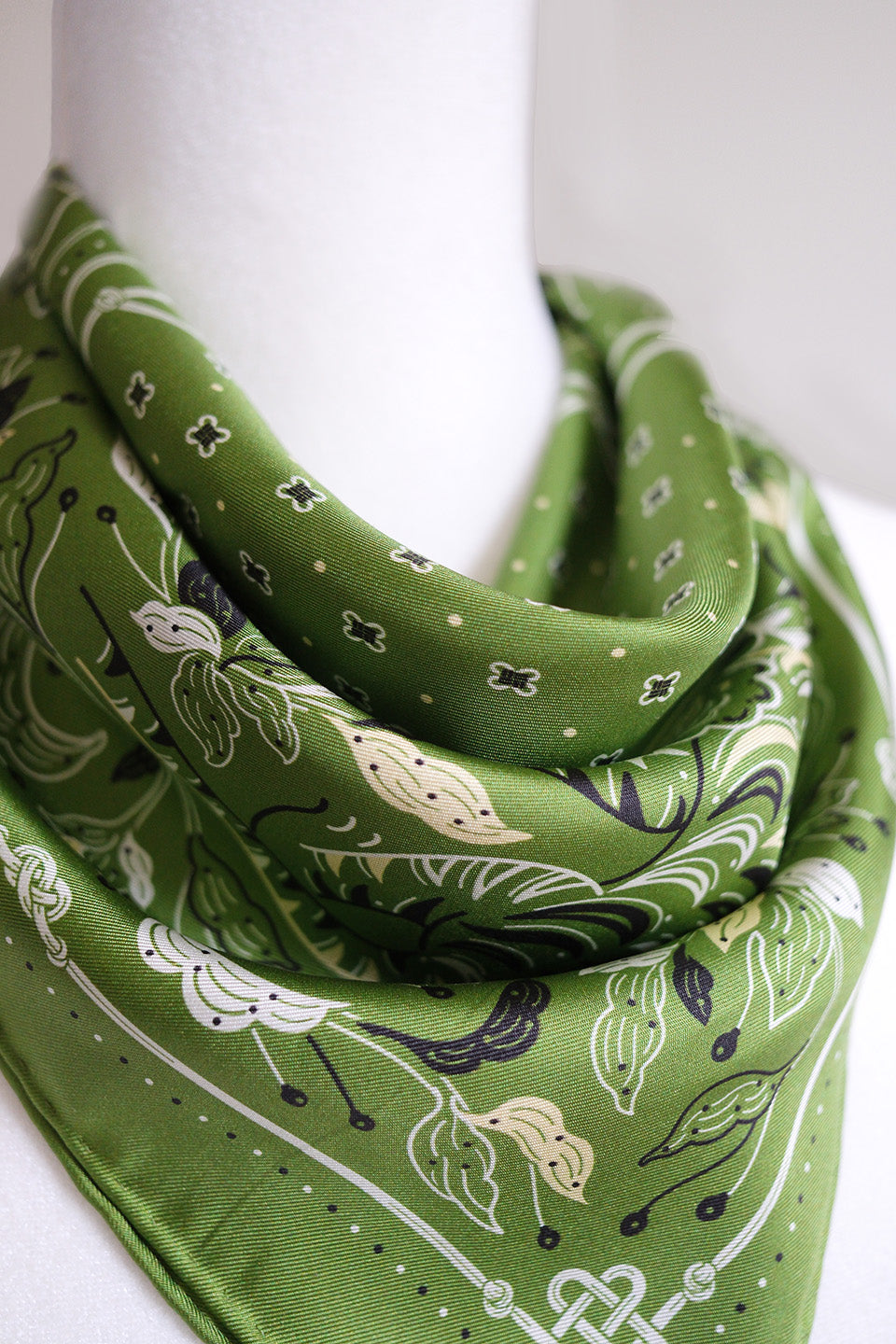 Guardian Tiger Silk Twill Scarf — Korean Knot Art Collection