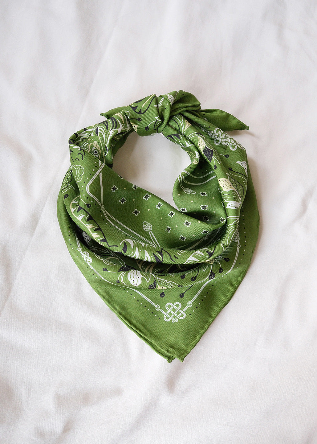 Guardian Tiger Silk Twill Scarf — Korean Knot Art Collection