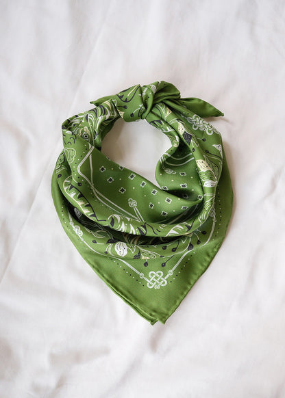 Guardian Tiger Silk Twill Scarf — Korean Knot Art Collection