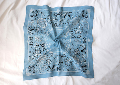Timeless Turtle Bandana (Dusty Blue) — Korean Knot Art Collection