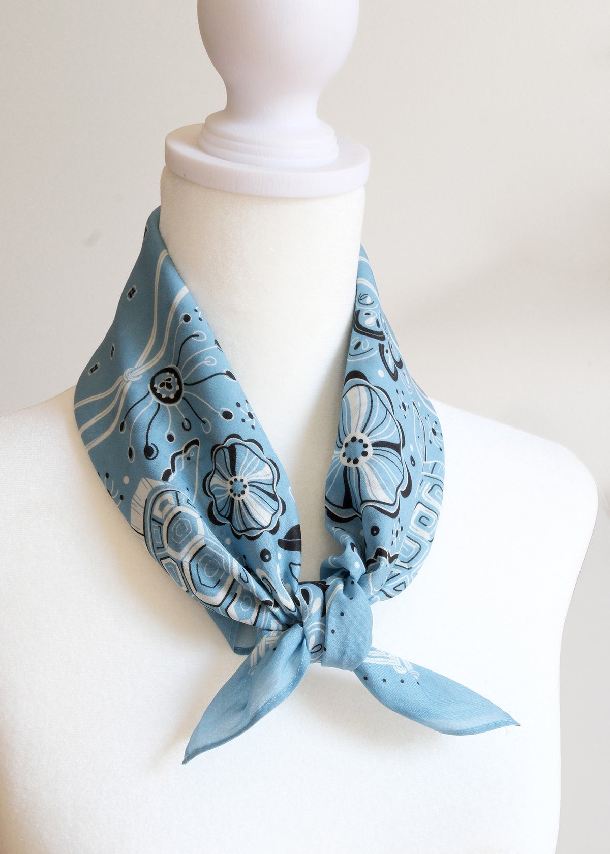 Timeless Turtle Bandana (Dusty Blue) — Korean Knot Art Collection
