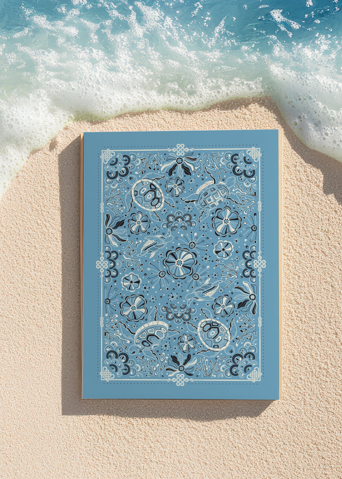 Timeless Turtle Art Print Postcard (Sea Blue)