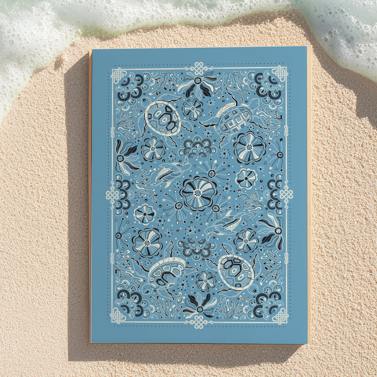 Timeless Turtle Art Print Postcard (Dusty Blue)