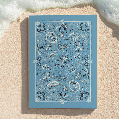 Timeless Turtle Art Print Postcard (Dusty Blue)