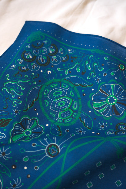 Timeless Turtle Bandana (Sea Blue) — Korean Knot Art Collection