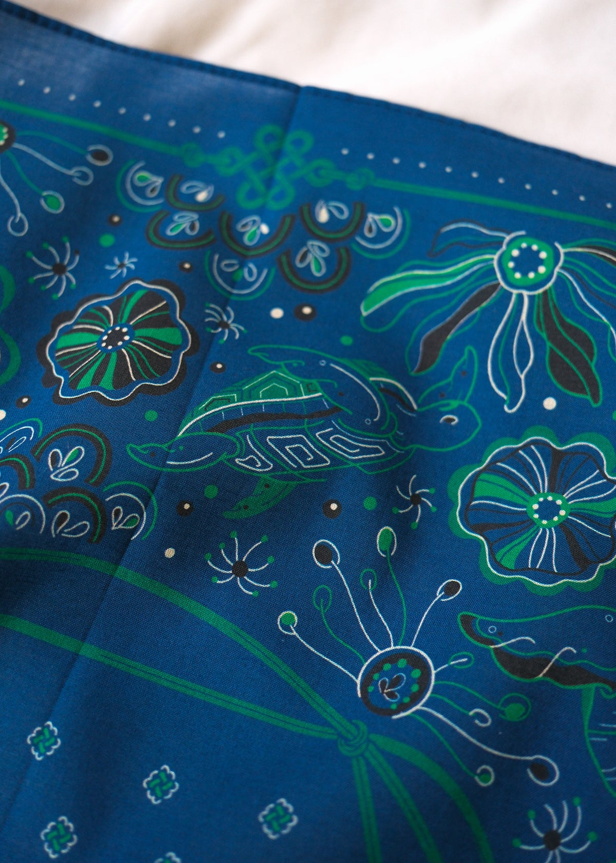 Timeless Turtle Bandana (Sea Blue) — Korean Knot Art Collection