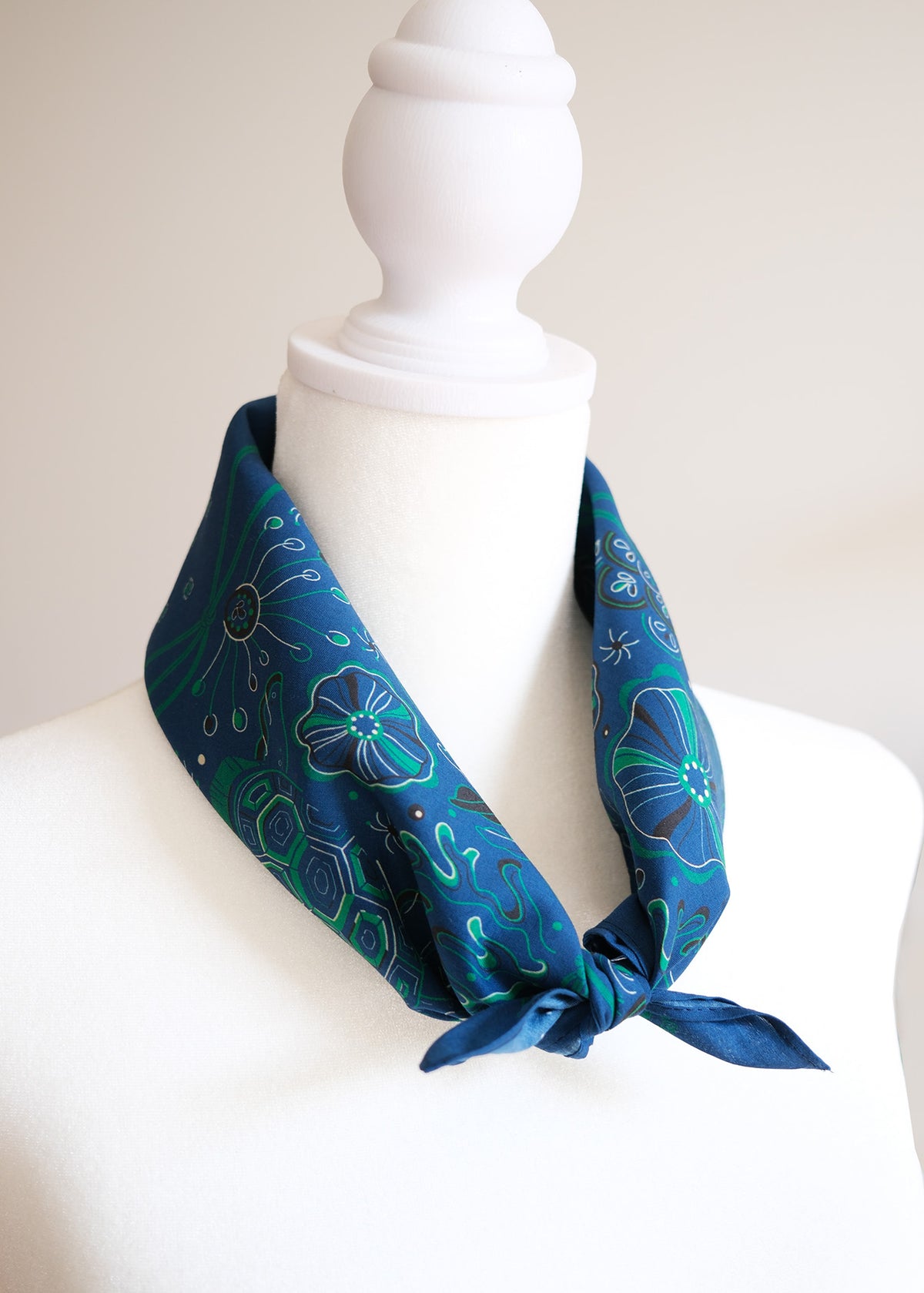 Timeless Turtle Bandana (Sea Blue) — Korean Knot Art Collection