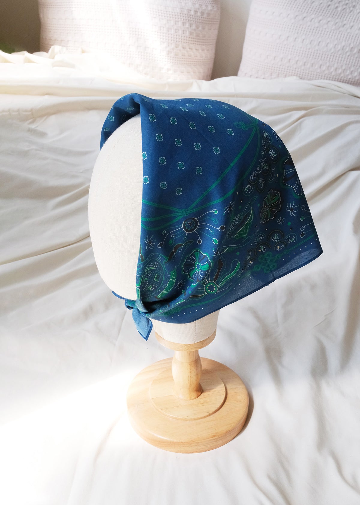 Timeless Turtle Bandana (Sea Blue) — Korean Knot Art Collection