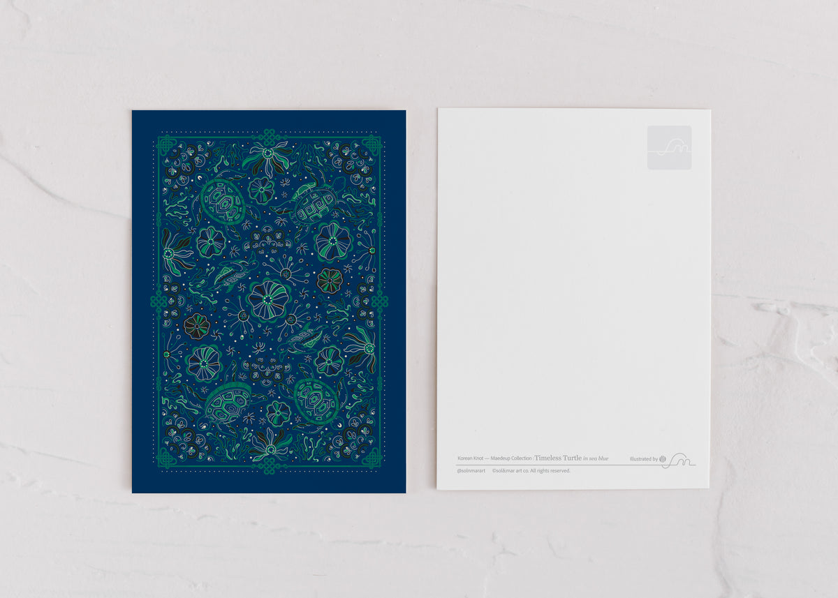 Timeless Turtle Bandana (Sea Blue) — Korean Knot Art Collection