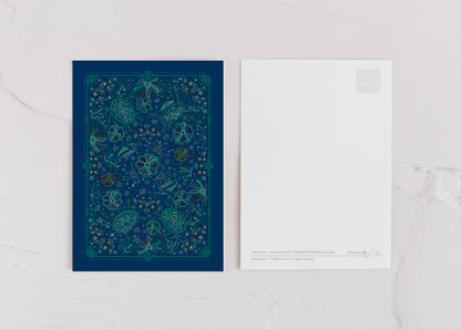 Timeless Turtle Art Print Postcard (Sea Blue)