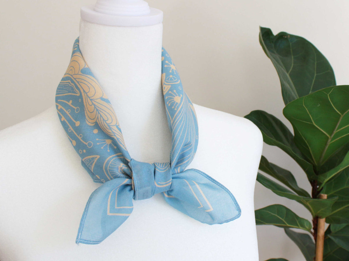 Whale Tote Bag + Bandana Gift Set (Light blue) Tote bag