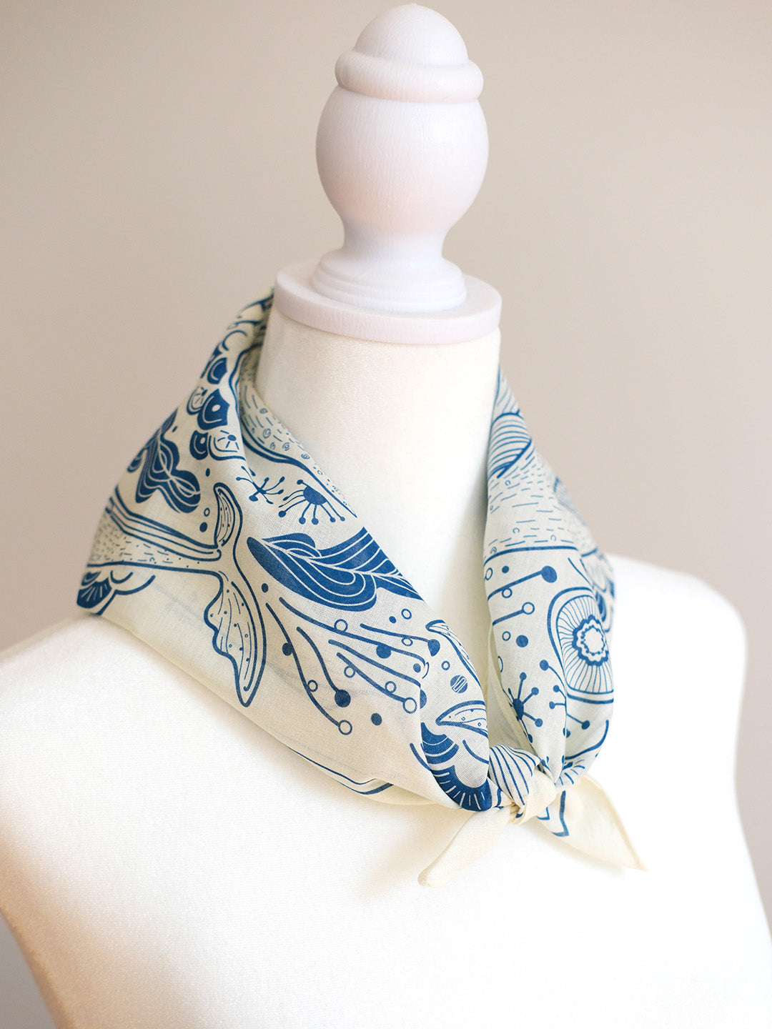Whale Tote Bag + Bandana Gift Set (Off-white)