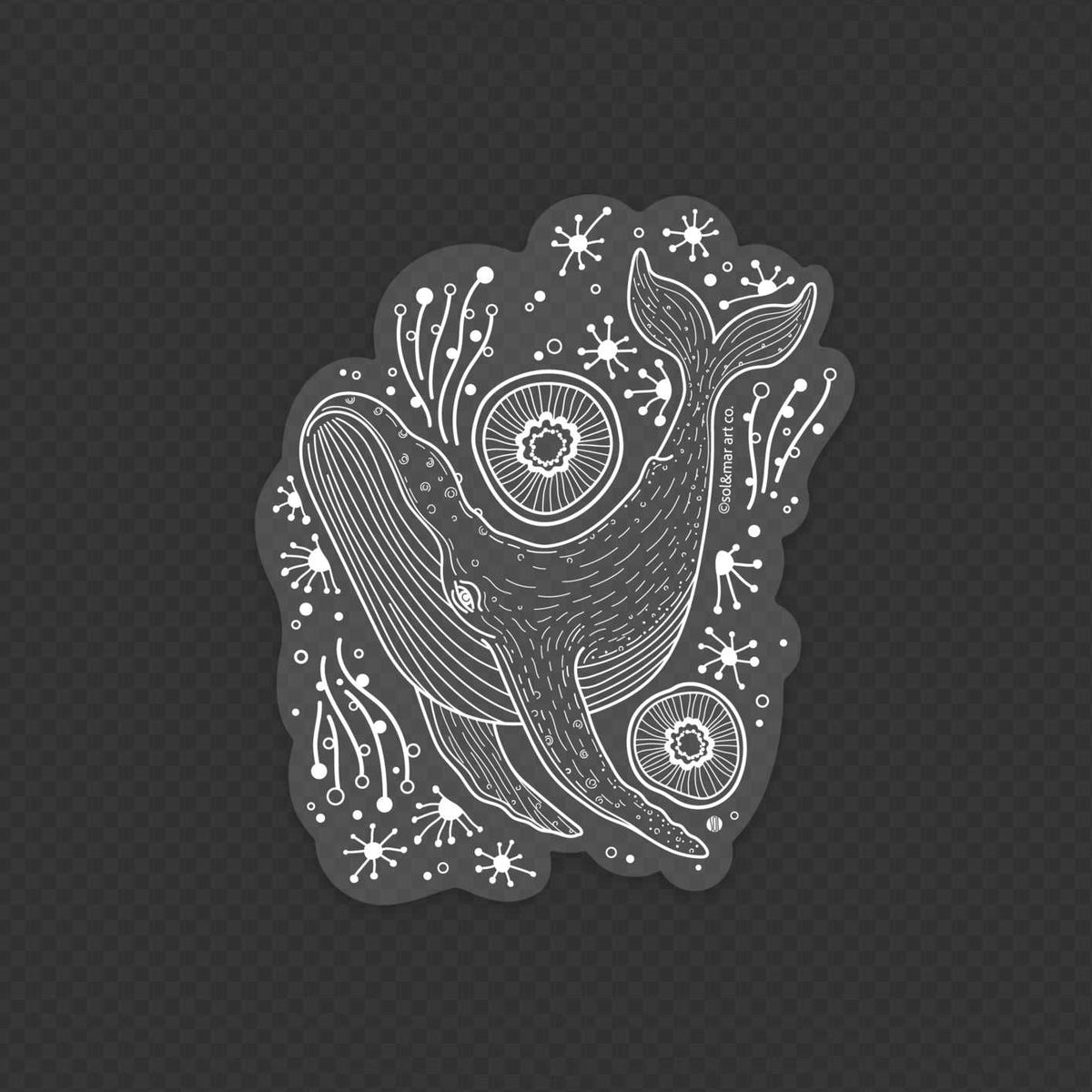 Humpback Whale Line Art Sticker 01 Decorative Stickers