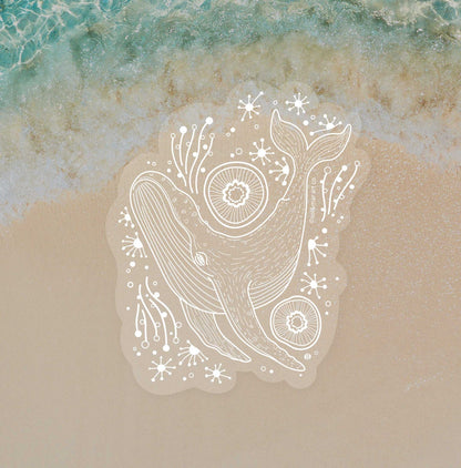 Humpback Whale Line Art Sticker 01 Decorative Stickers