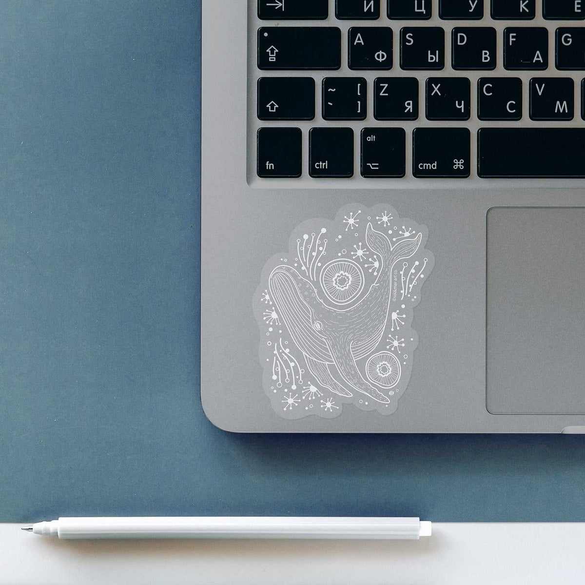 Humpback Whale Line Art Sticker 01 Decorative Stickers