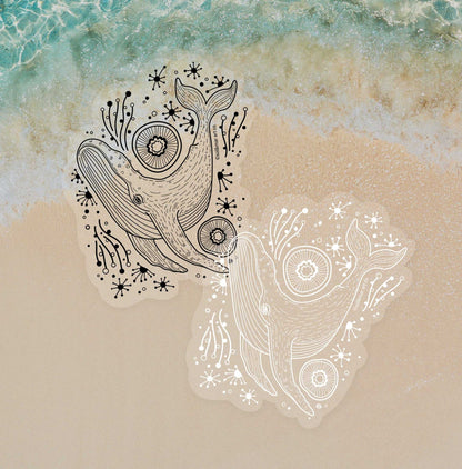Humpback Whale Line Art Sticker 01 Decorative Stickers