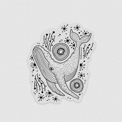 Humpback Whale Line Art Sticker 01 Decorative Stickers