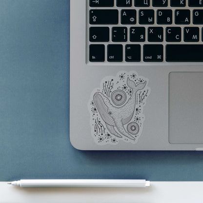 Humpback Whale Line Art Sticker 01 Decorative Stickers