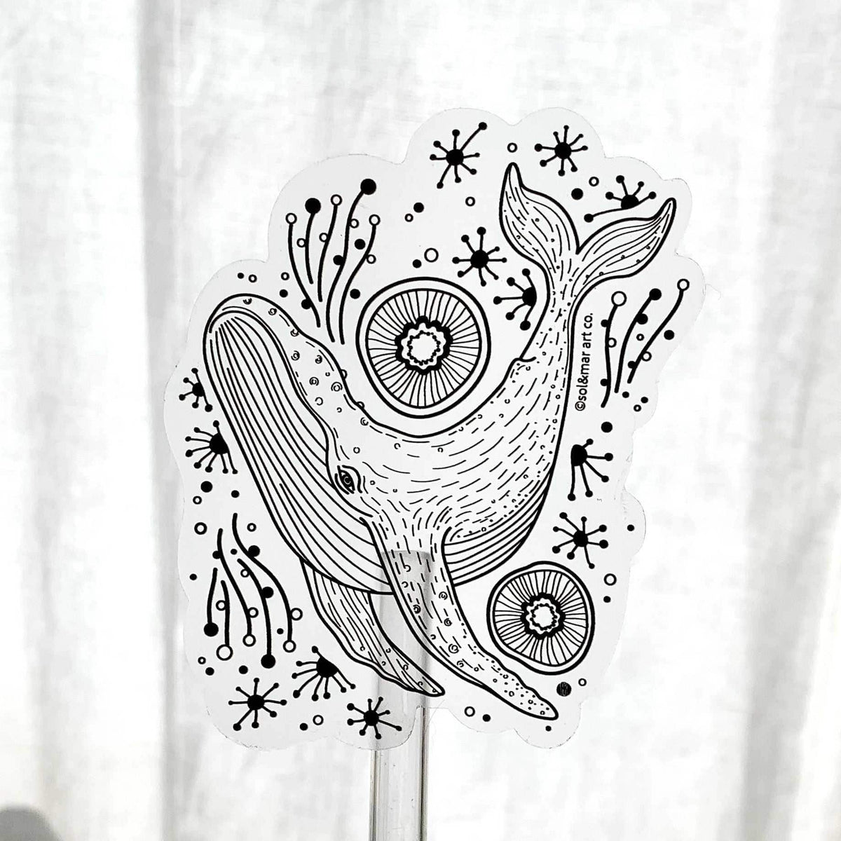 Humpback Whale Line Art Sticker 01 Decorative Stickers