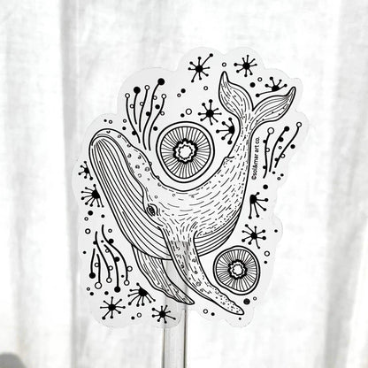 Humpback Whale Line Art Sticker 01 Decorative Stickers