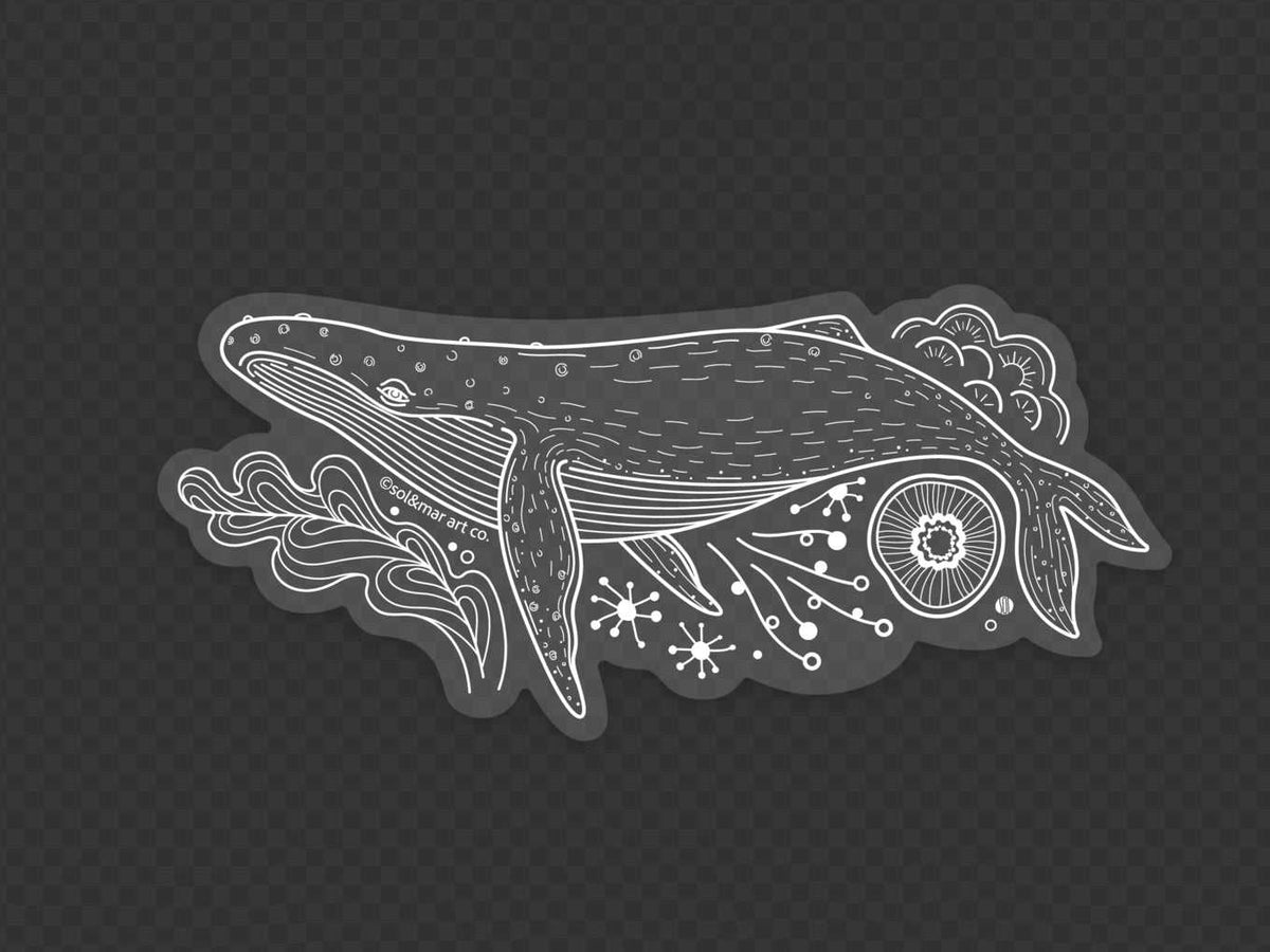 Humpback Whale Line Art Sticker 02 Decorative Stickers