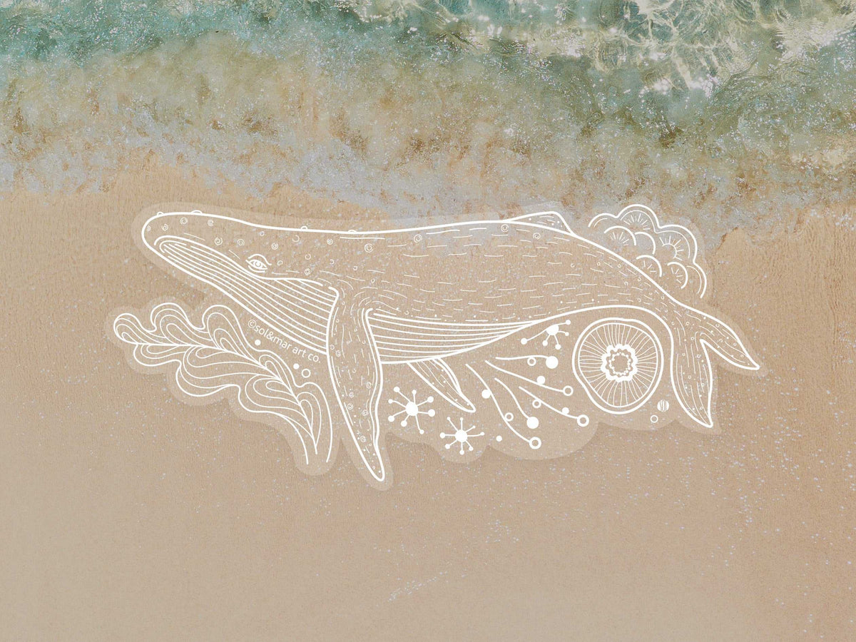 Humpback Whale Line Art Sticker 02 Decorative Stickers