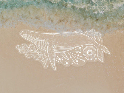 Humpback Whale Line Art Sticker 02 Decorative Stickers